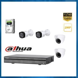 Kit vidéo surveillance NVR ET 4 CAMERAS POE DAHUA 2mp