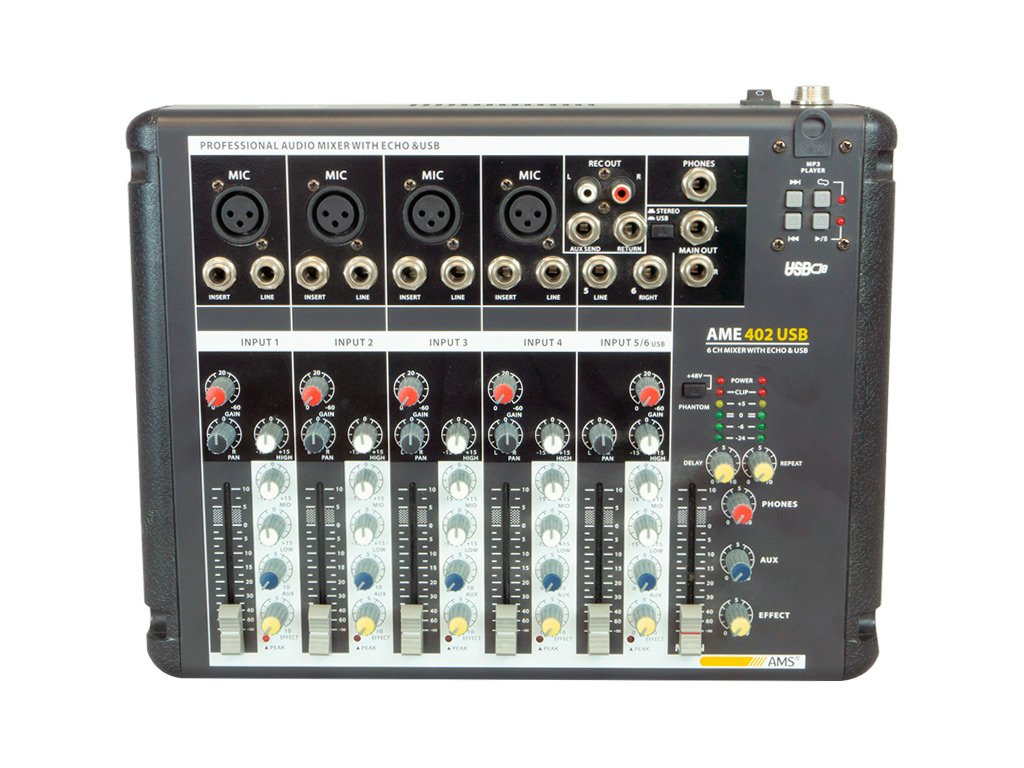 Table De Mixage Passive 4 Canaux - Entrées/sorties RCA Stéréo - Pour Instruments, CD, PC - Sans Alimentation