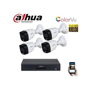 PACK 4 CAMERAS DAHUA COLORVU 2MP