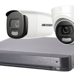 KIT VIDÉO SURVEILLANCE IP 2 CAMERAS IP 2MP COLOR VU POE ET NVR DE 4 UP TO 6MP POE